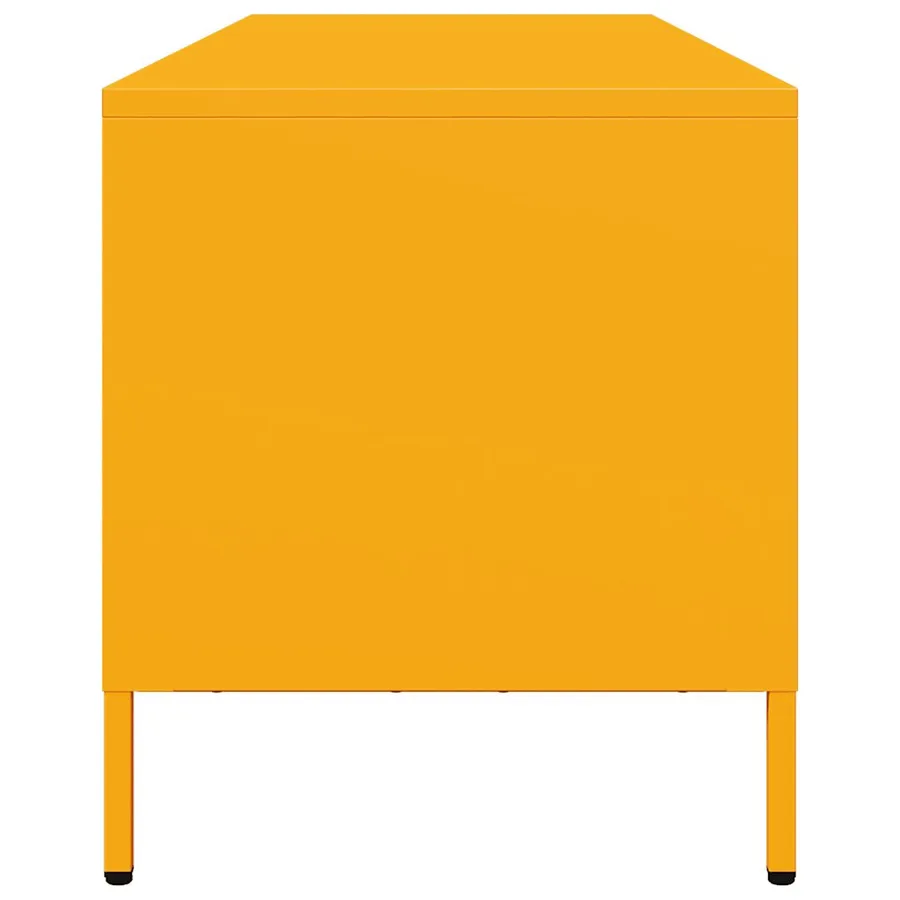 Meuble TV jaune moutarde 135x39x43,5 cm acier laminé à froid - 6