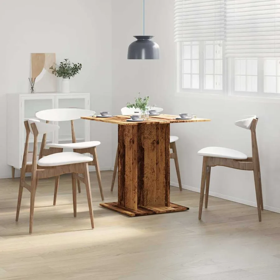 Table à manger vieux bois 80 x 80 x 75 cm bois d'ingénierie - 3