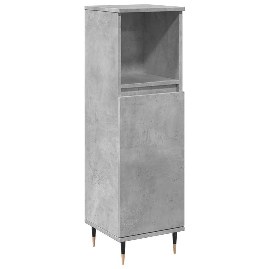 Ensemble de meubles de salle de bain 3 pcs gris béton - 6