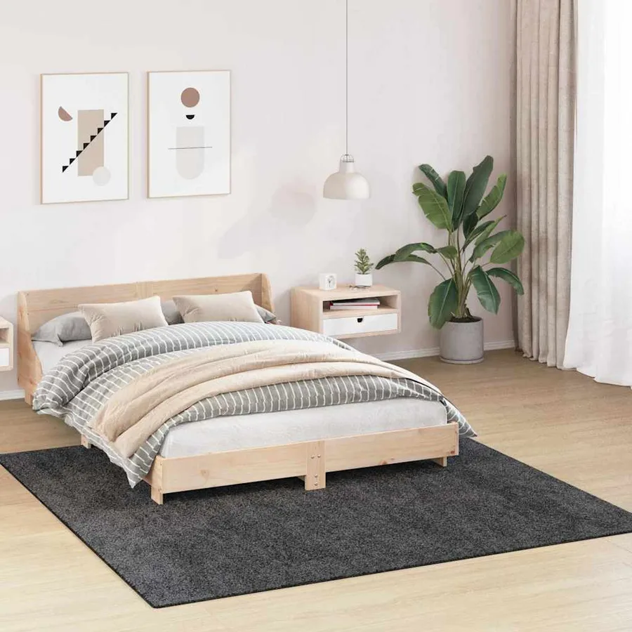 Tapis Shaggy Anti-dérapant Gris foncé 200 x 200 cm PP - 3