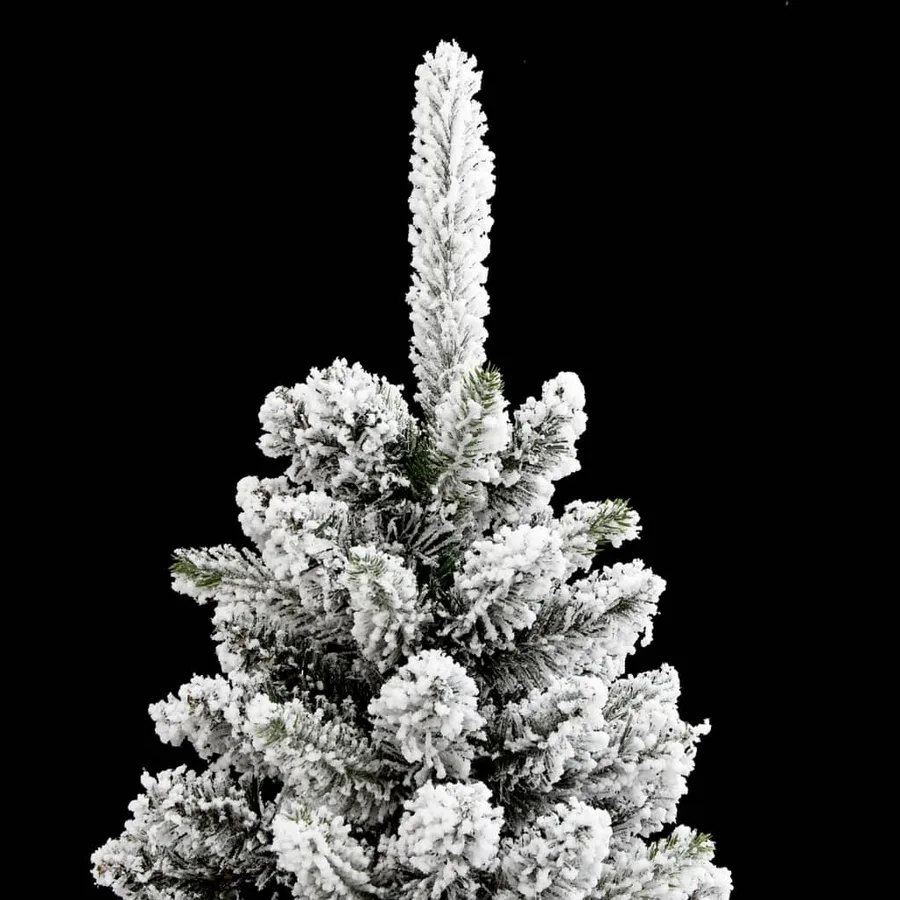 Sapin de Noël artificiel mince avec neige floquée 210 cm PVC/PE - 7