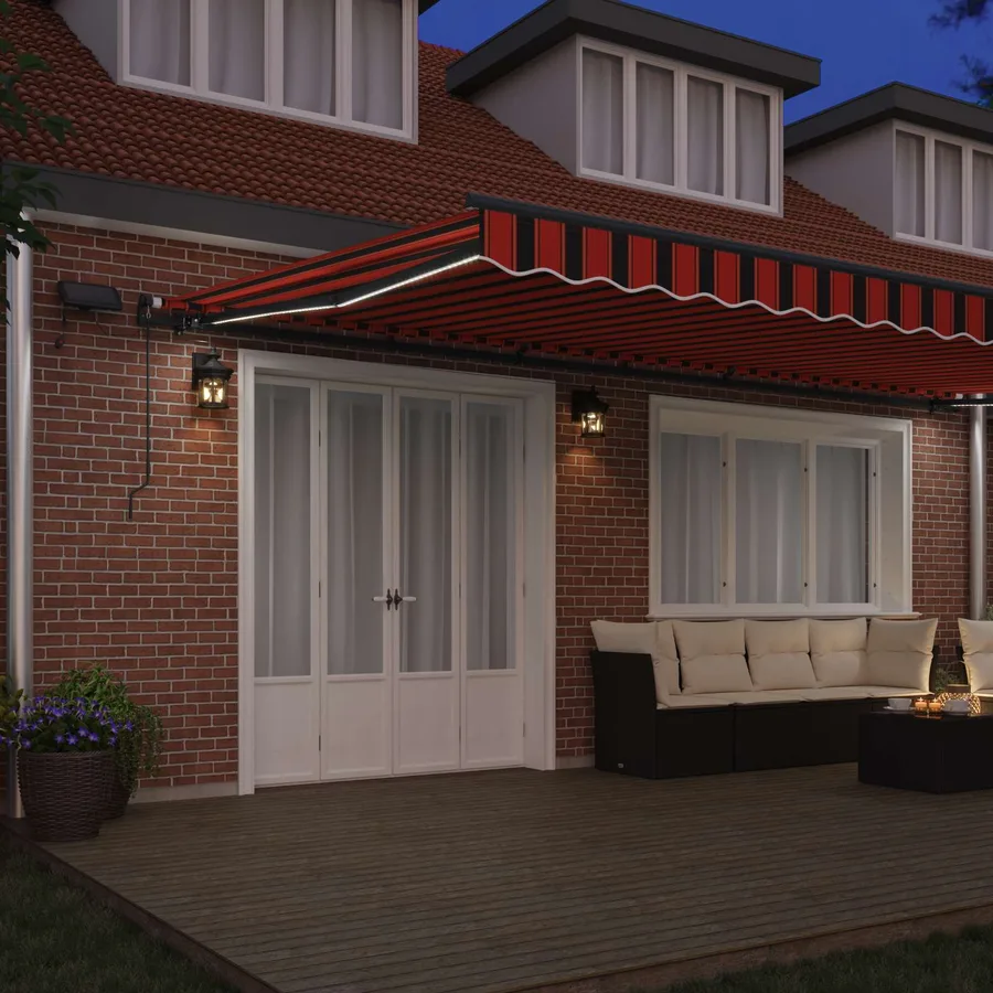 Auvent rétractable orange et marron 600 × 300 cm - 3