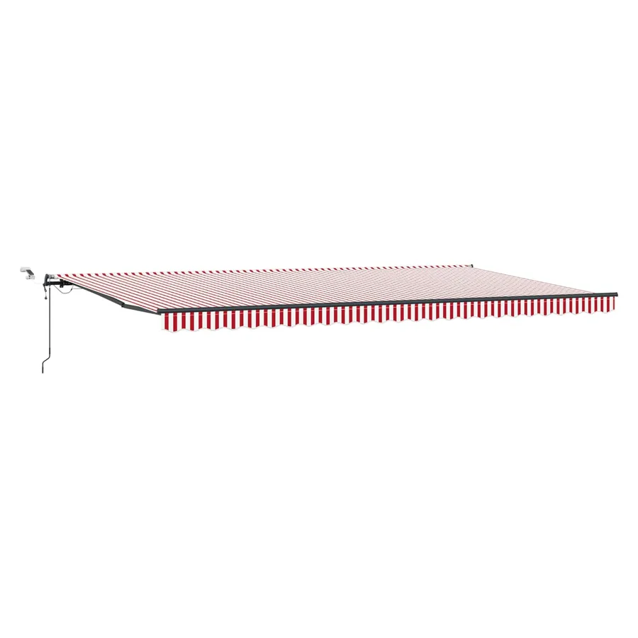 Auvent rétractable Rouge et Blanc 600 × 300 cm Polyester - 2