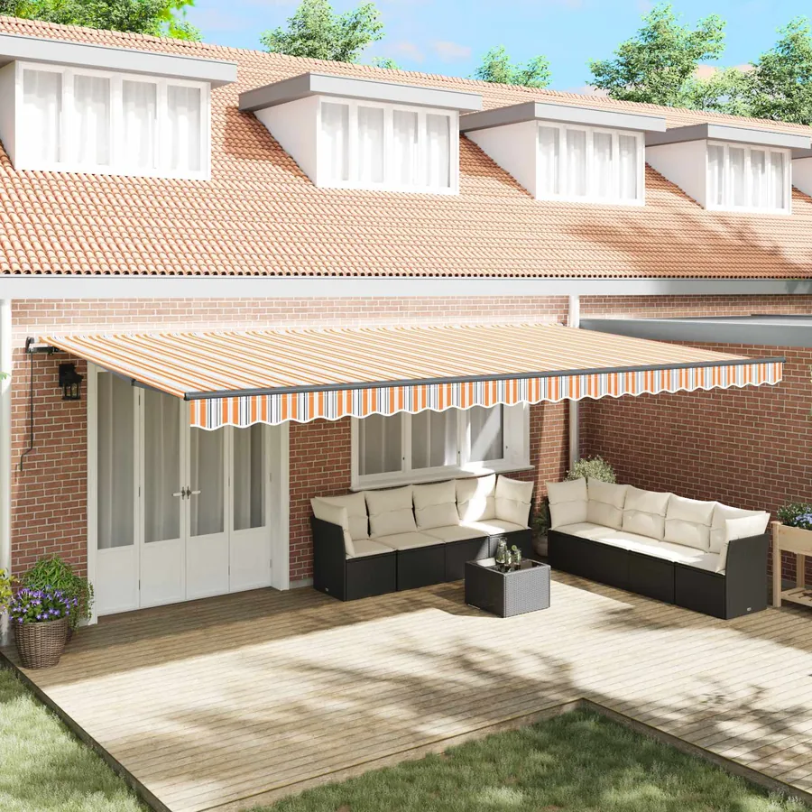 Auvent rétractable Multicolore 600 × 350 cm