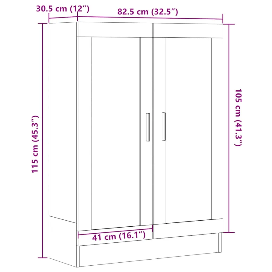 Bibliothèque vieux bois 82,5x30,5x115 cm bois d'ingénierie - 11