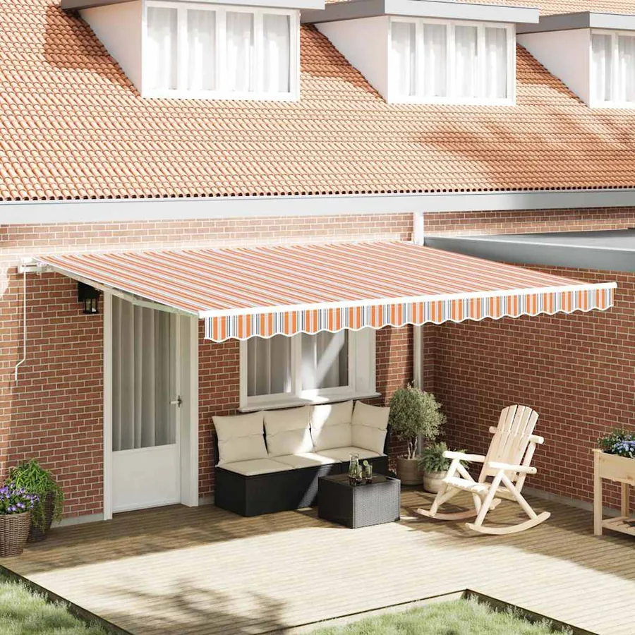 Auvent rétractable Multicolore 450 × 300 cm