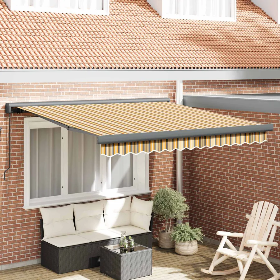 Auvent rétractable Multicolore 300 x 250 cm Toile et Aluminium