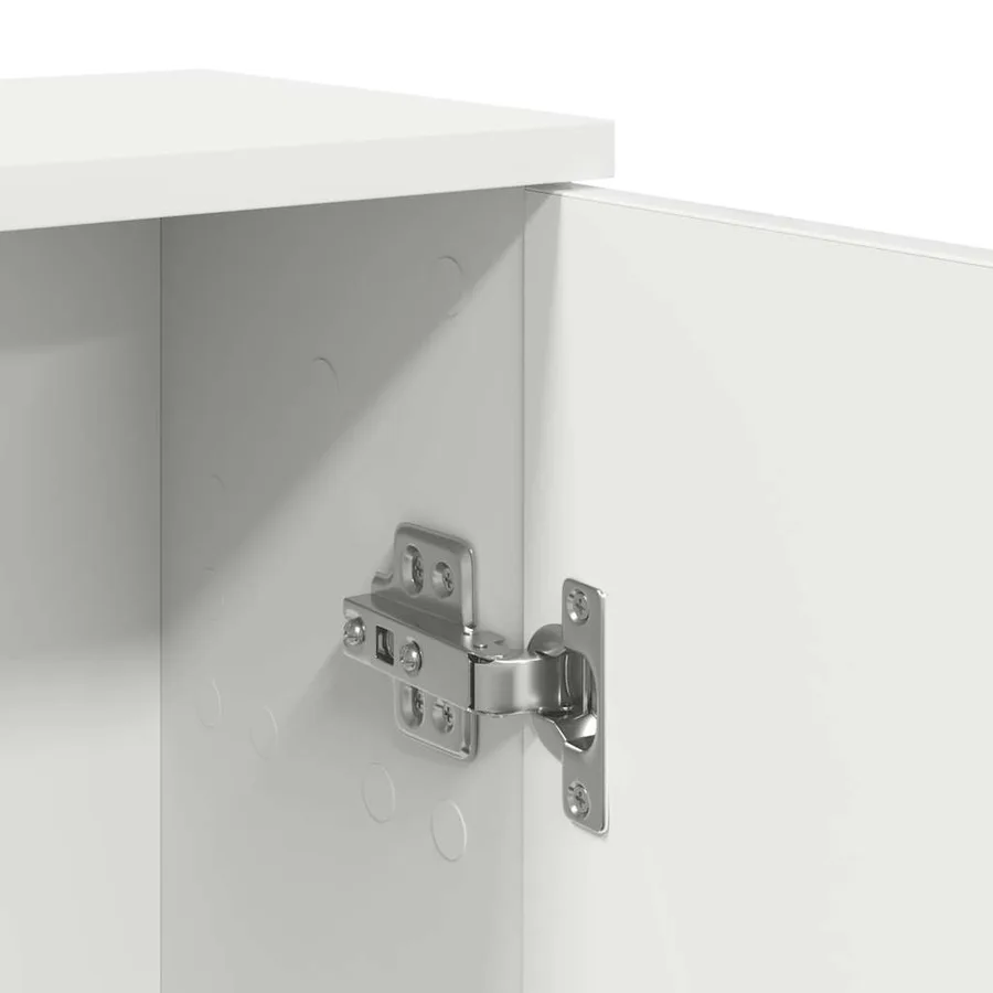 Meuble de salle de bain avec porte-rouleau blanc 39x22x90 cm - 10