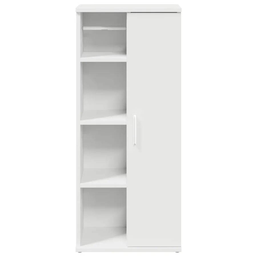 Meuble de salle de bain avec porte-rouleau blanc 39x22x90 cm - 4