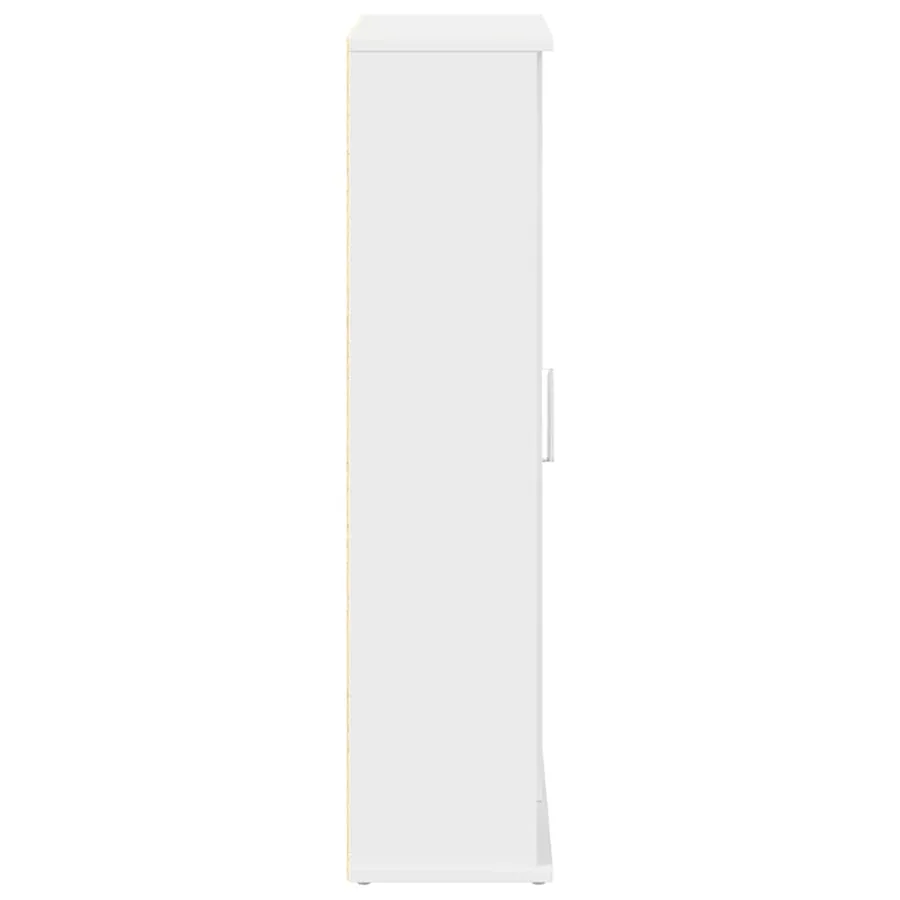 Meuble de salle de bain avec porte-rouleau blanc 39x22x90 cm - 6