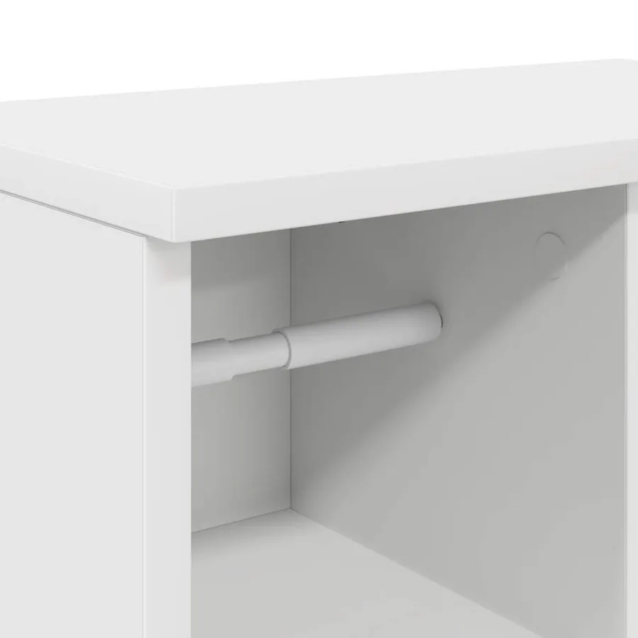 Meuble de salle de bain avec porte-rouleau blanc 39x22x90 cm - 9
