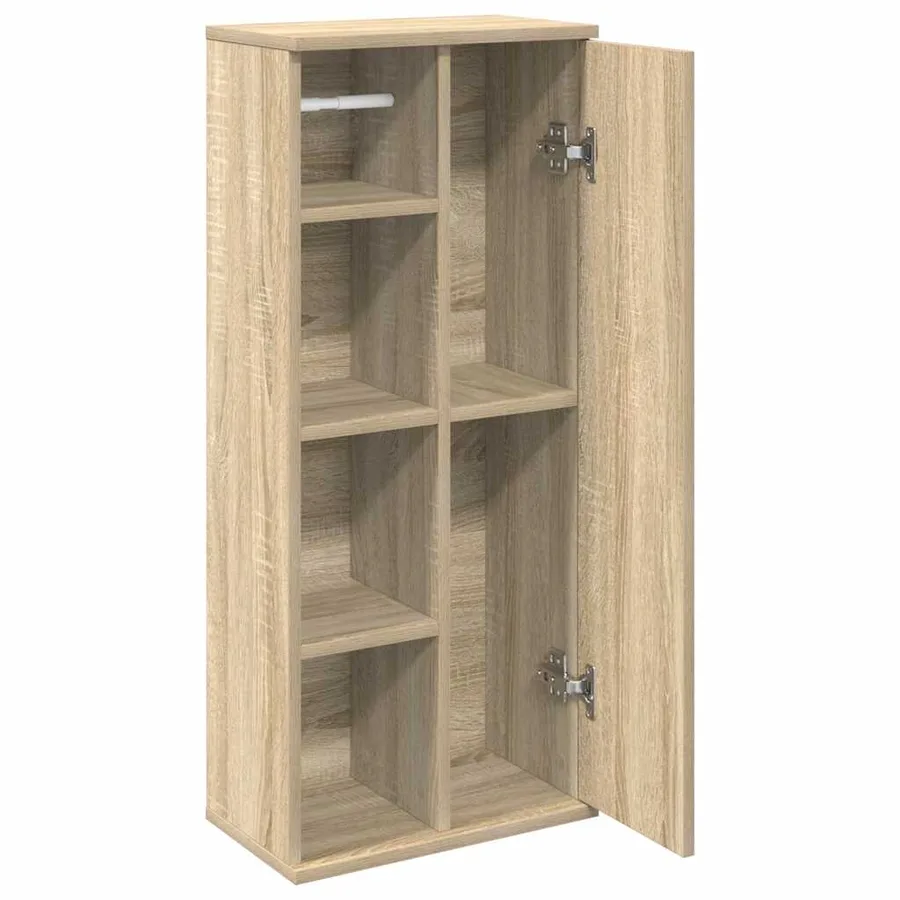 Meuble de salle de bain avec porte-rouleau chêne sonoma - 5