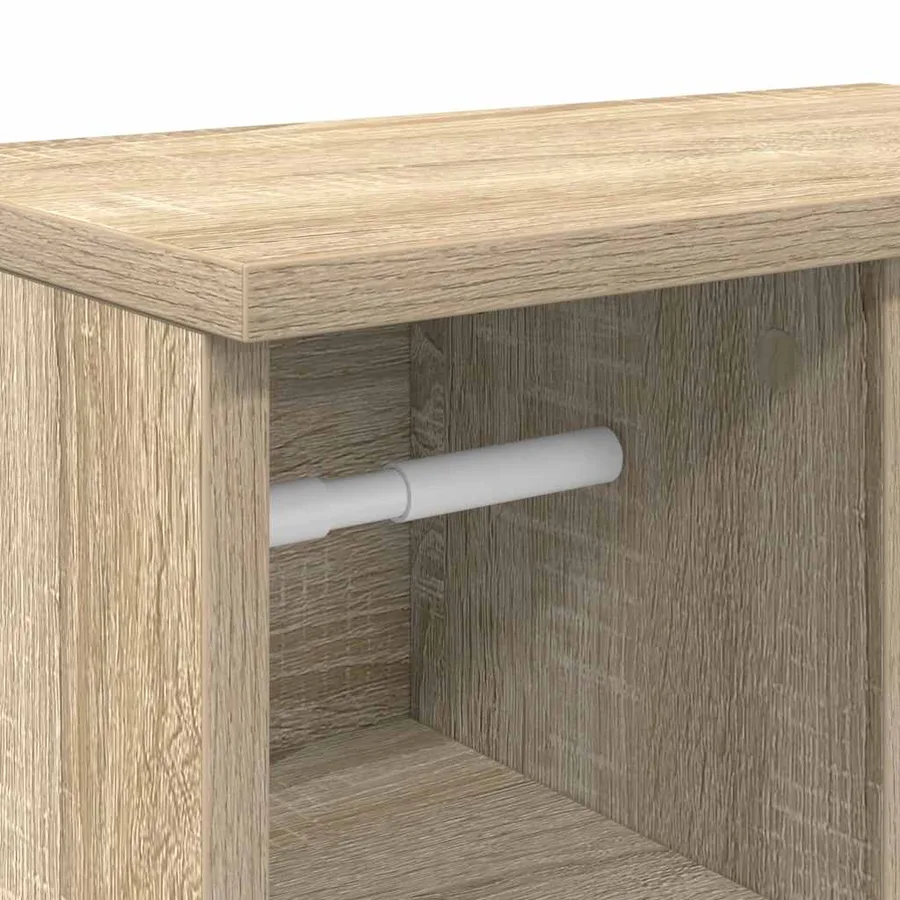 Meuble de salle de bain avec porte-rouleau chêne sonoma - 9