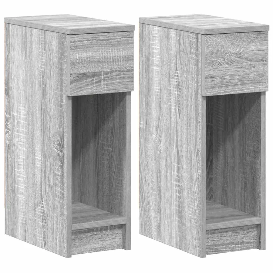 Tables de chevet avec tiroir 2 pcs sonoma gris 20x36x60 cm - 2