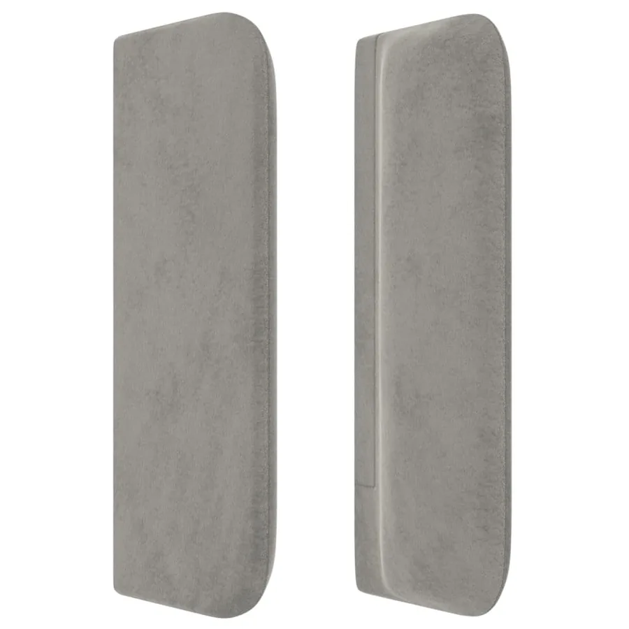 Tête de lit avec oreilles Gris clair 183x16x78/88 cm Velours - 4
