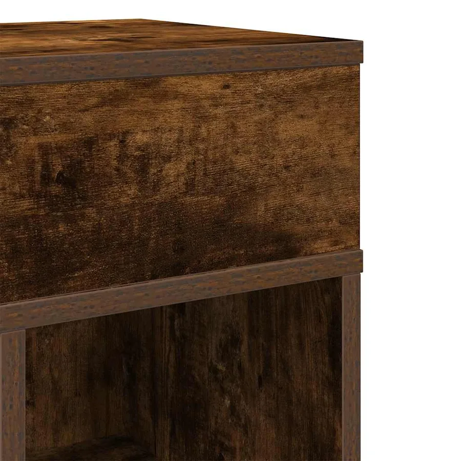 Table de chevet avec tiroir chêne fumé 25x31x66 cm - 9