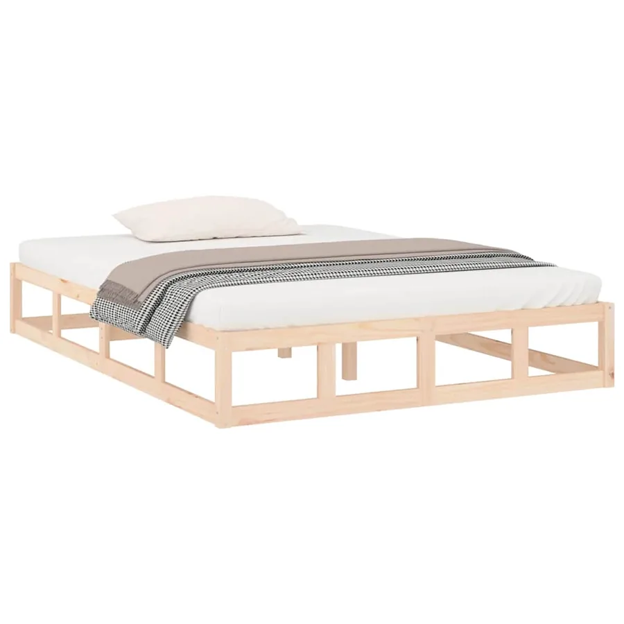 Cadre de lit sans matelas 140x190 cm bois massif - 3