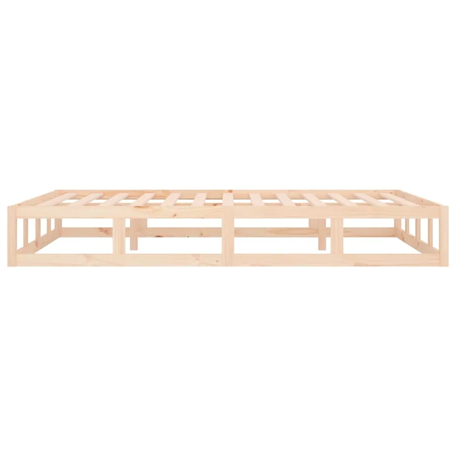 Cadre de lit sans matelas 140x190 cm bois massif - 6