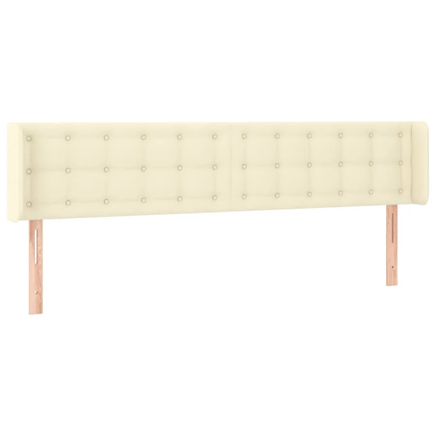 Tête de lit avec oreilles Crème 163x16x78/88 cm Similicuir - 2