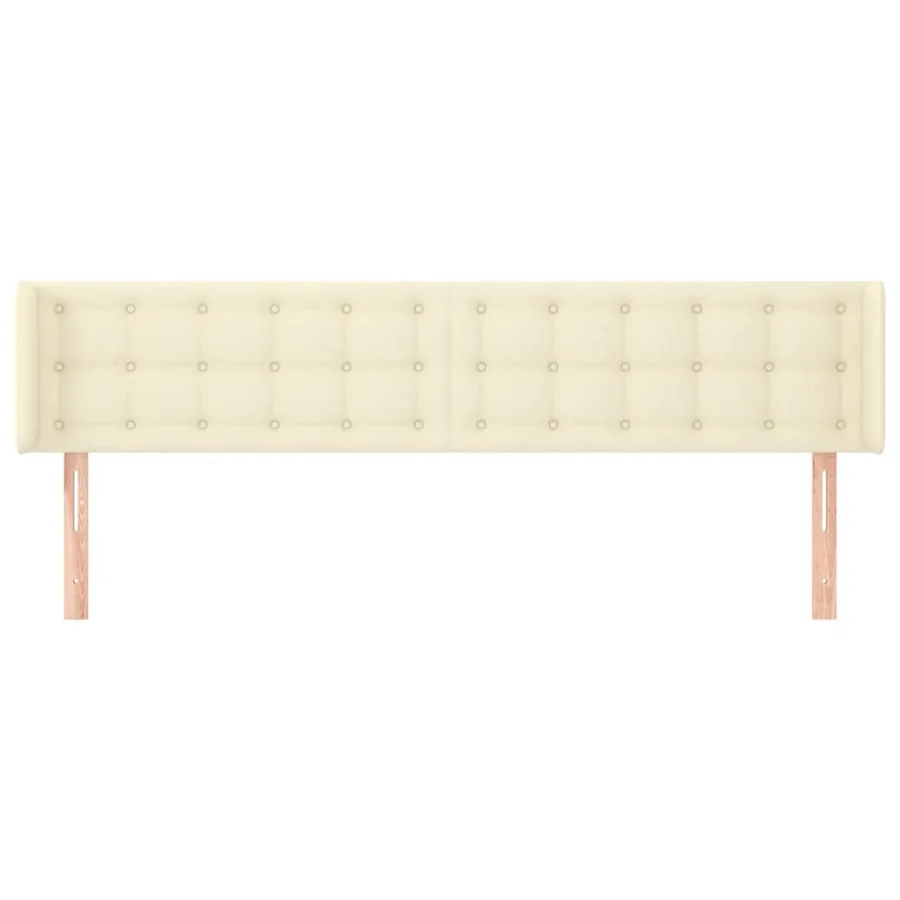 Tête de lit avec oreilles Crème 163x16x78/88 cm Similicuir - 3