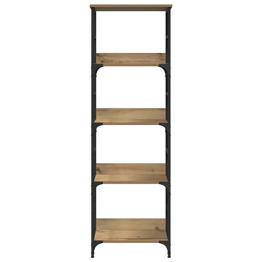 Bibliothèque chêne artisanal 50x33x153 cm bois d'ingénierie - 4