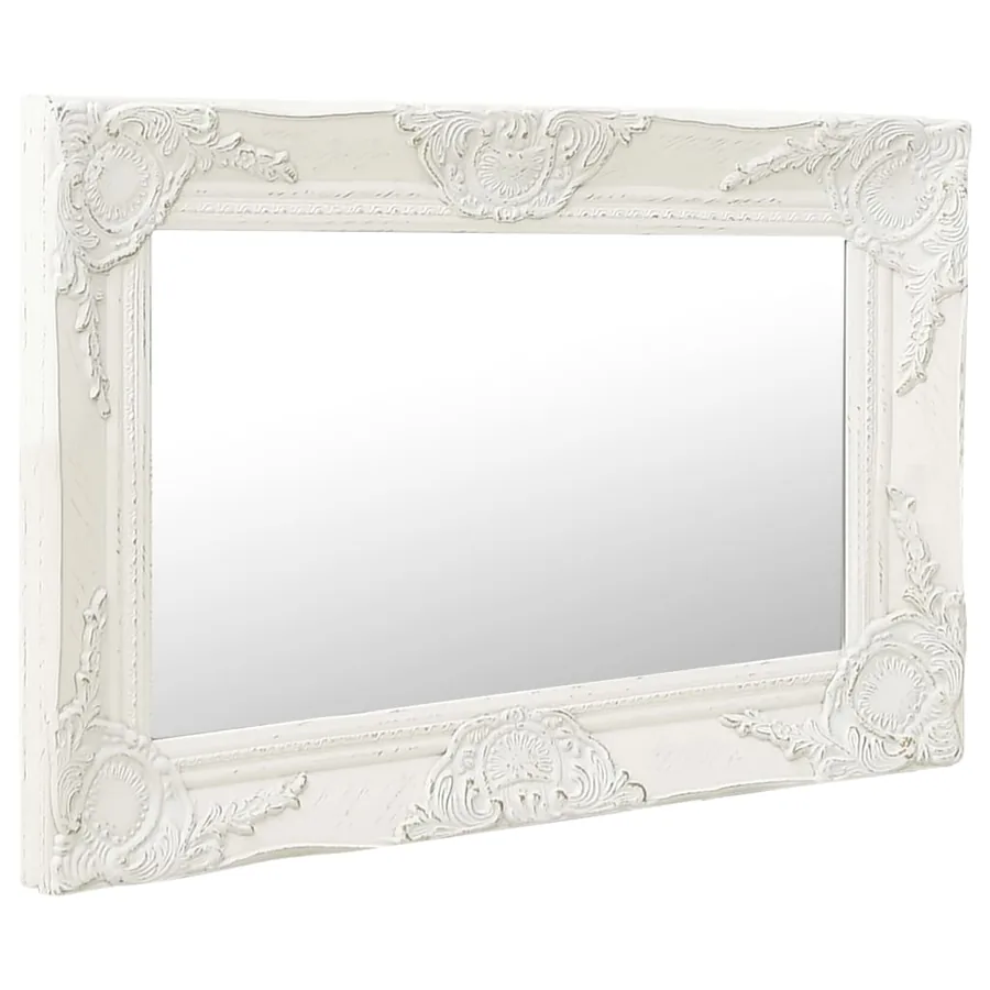 Miroir mural style baroque 60x40 cm Blanc - 2