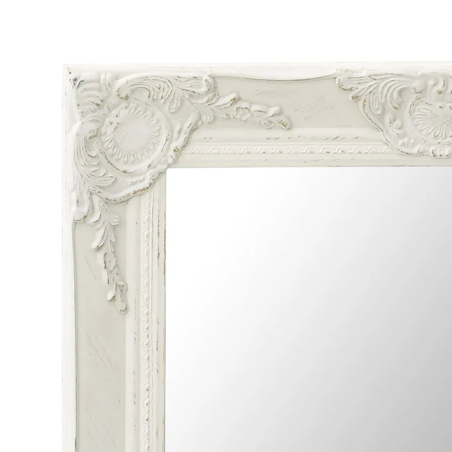Miroir mural style baroque 60x40 cm Blanc - 4