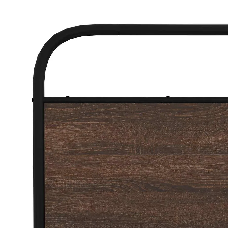 Tête de lit de remplacement chêne marron 150 cm acier et bois d'ingénierie - 6