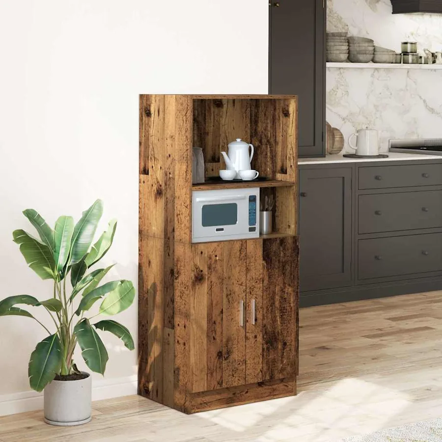Armoire de cuisine vieux bois 57x41,5x131,5 cm bois ingénierie