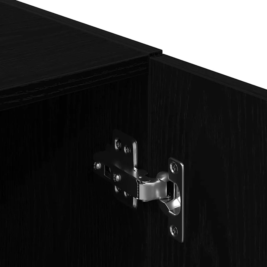 Ensemble d'armoires de cuisine 2 pcs noir bois d'ingénierie - 10