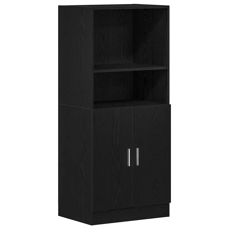 Ensemble d'armoires de cuisine 2 pcs noir bois d'ingénierie - 5