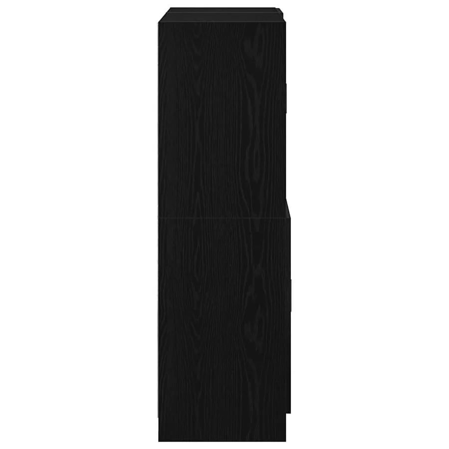 Ensemble d'armoires de cuisine 2 pcs noir bois d'ingénierie - 8