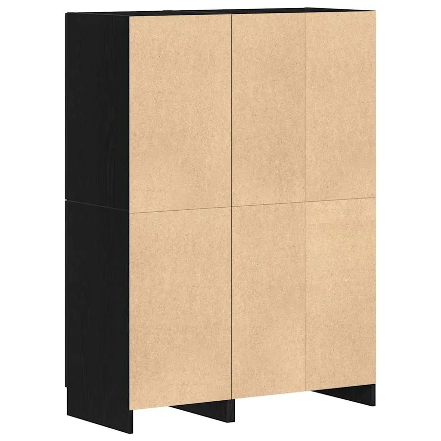 Ensemble d'armoires de cuisine 2 pcs noir bois d'ingénierie - 9