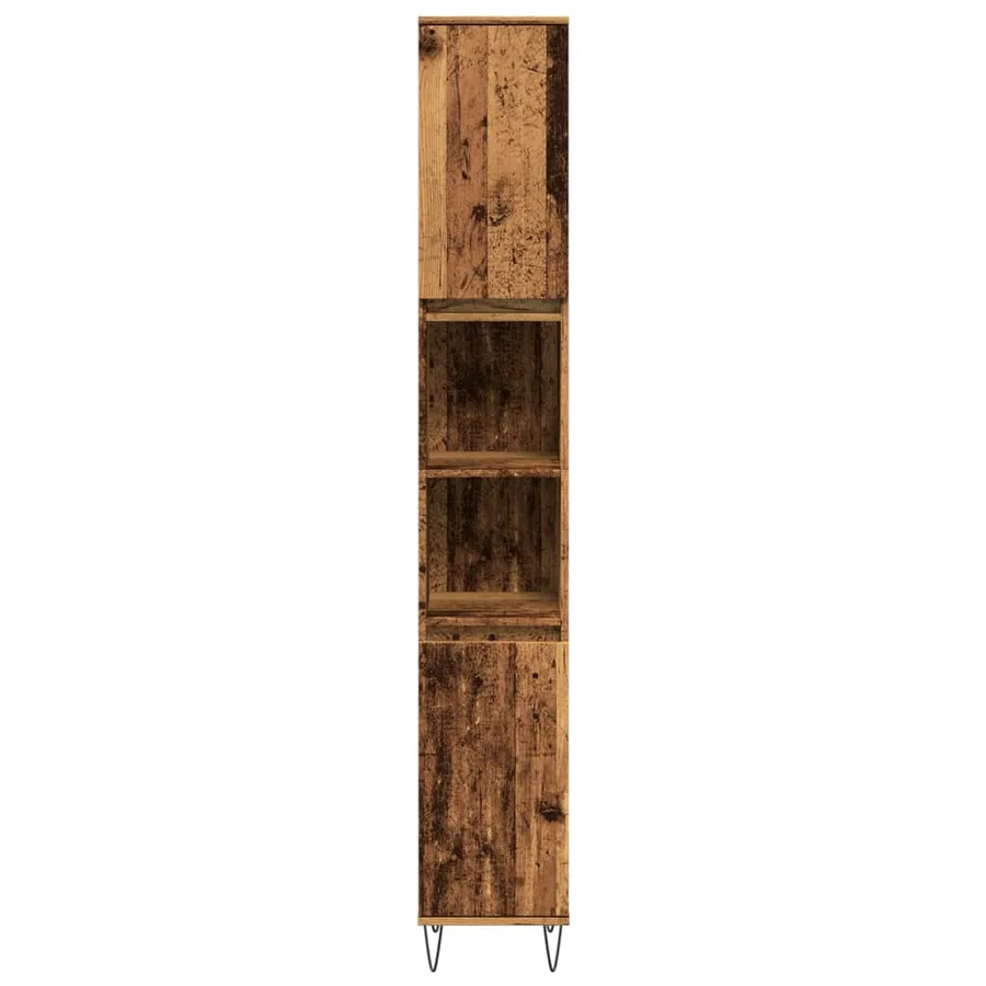 Armoire de salle de bain vieux bois 30x30x190cm bois ingénierie - 4