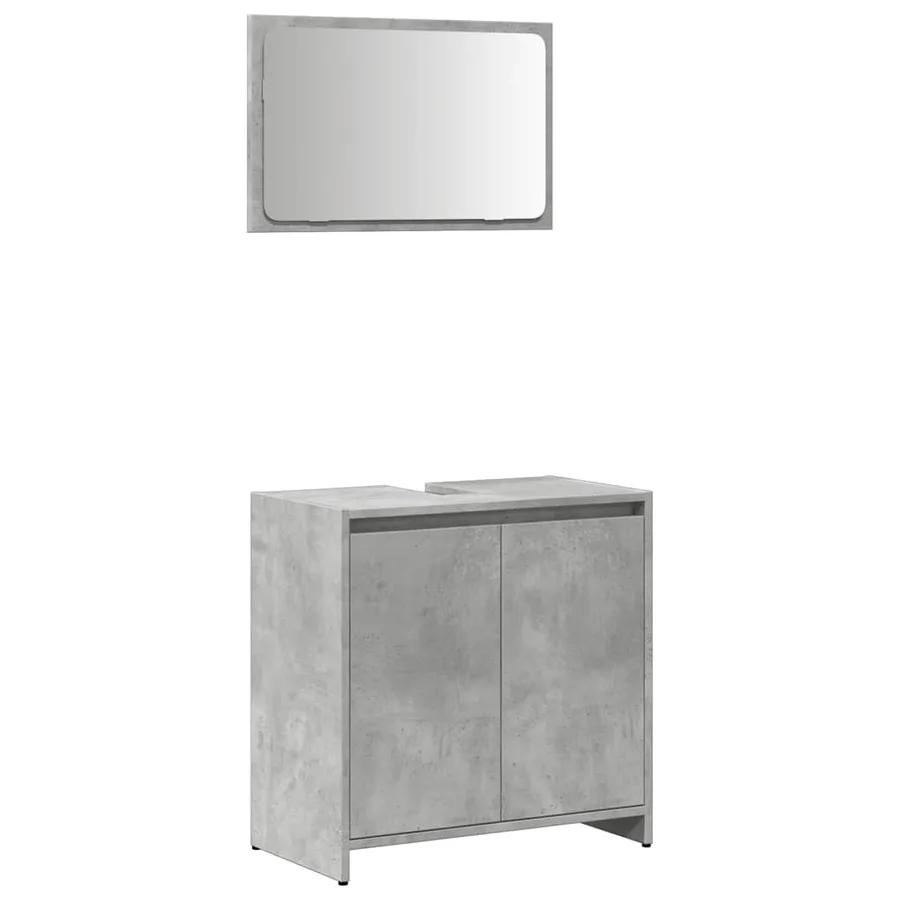 Ensemble de meubles de salle de bain 2 pcs gris béton - 2