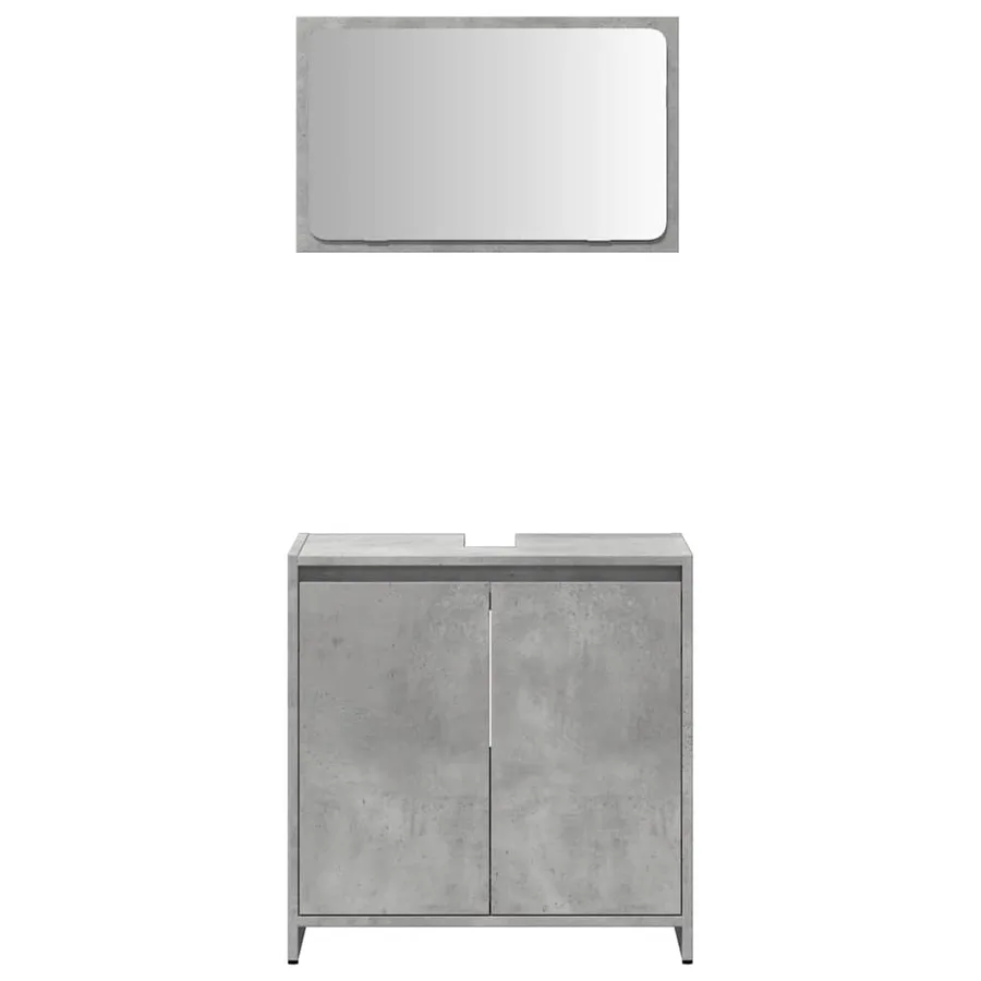 Ensemble de meubles de salle de bain 2 pcs gris béton - 4