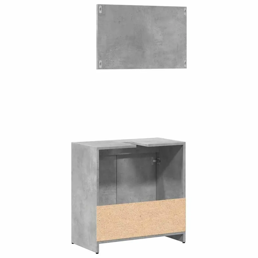 Ensemble de meubles de salle de bain 2 pcs gris béton - 6