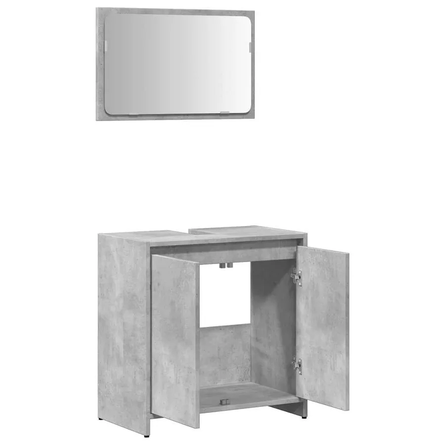 Ensemble de meubles de salle de bain 2 pcs gris béton - 8