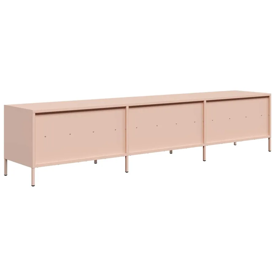 Meuble TV rose 202x39x43,5 cm acier laminé à froid - 7