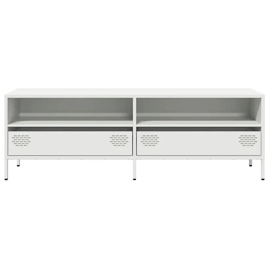 Meuble TV blanc 135x39x43,5 cm acier laminé à froid - 4