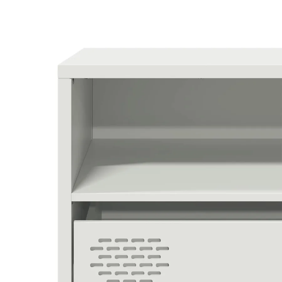 Meuble TV blanc 135x39x43,5 cm acier laminé à froid - 9