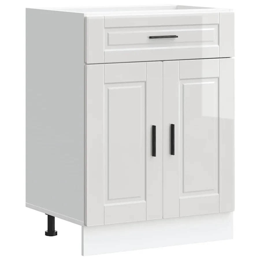 Armoire de cuisine Porto blanc brillant bois ingénierie - 2