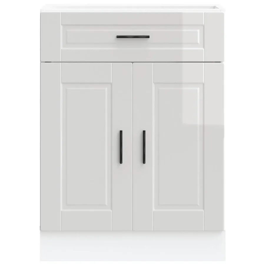 Armoire de cuisine Porto blanc brillant bois ingénierie - 4