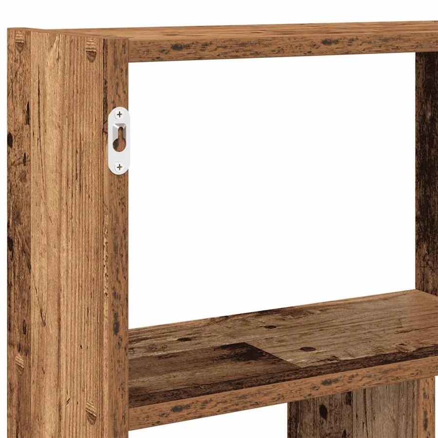 Étagère cube murale 12 compartiments vieux bois bois ingénierie - 7