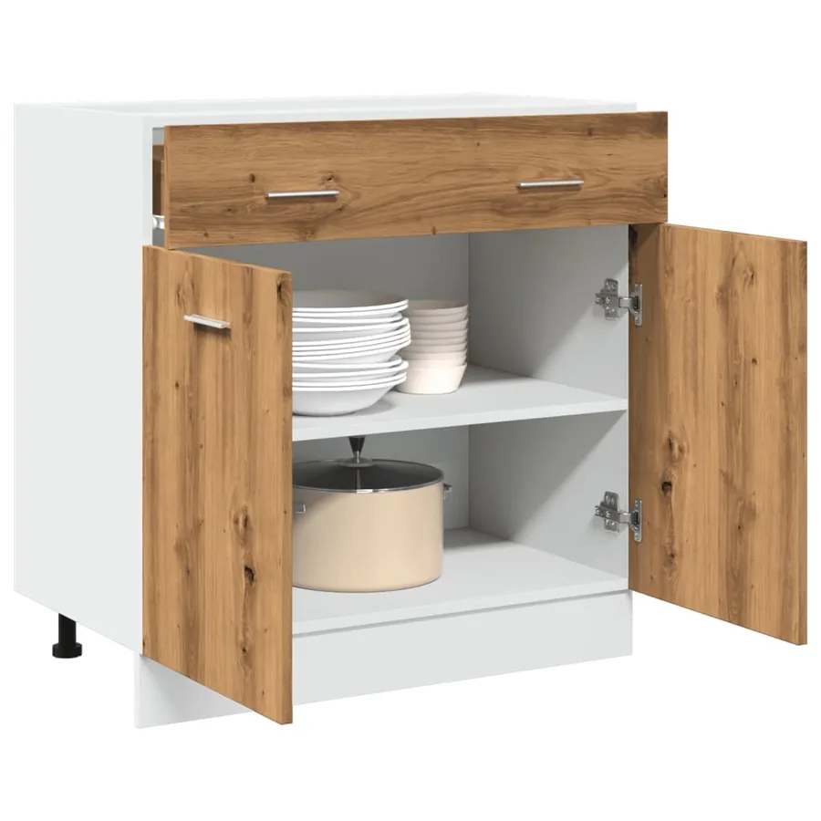 Armoire à tiroirs "Lyon" Chêne artisanal 80 x 46 x 81,5 cm Bois d'ingénierie
