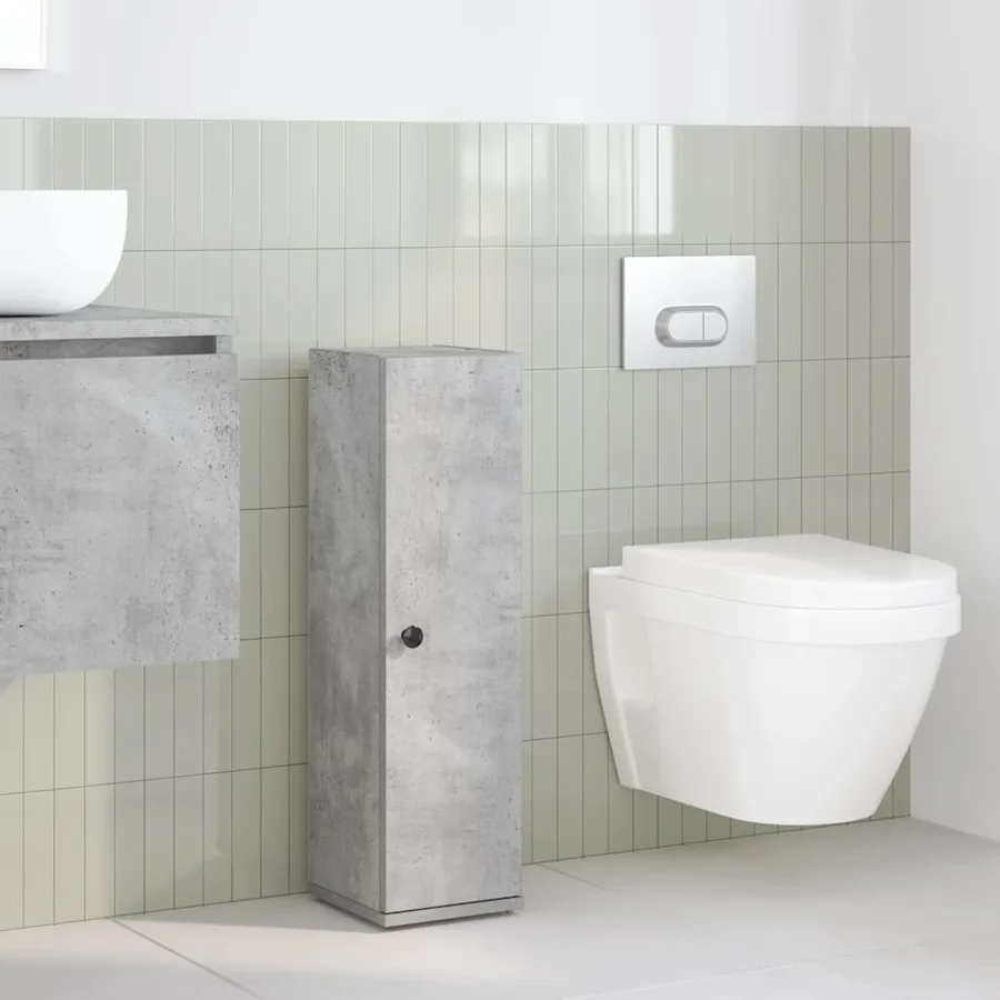 Meuble de salle de bain avec porte-rouleau gris béton - 3