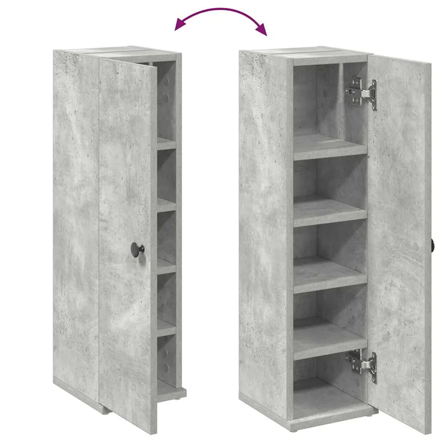 Meuble de salle de bain avec porte-rouleau gris béton - 8