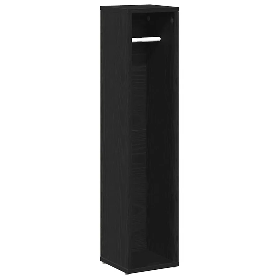Meuble de salle de bain avec porte-rouleau noir 20,5x20x90 cm - 2