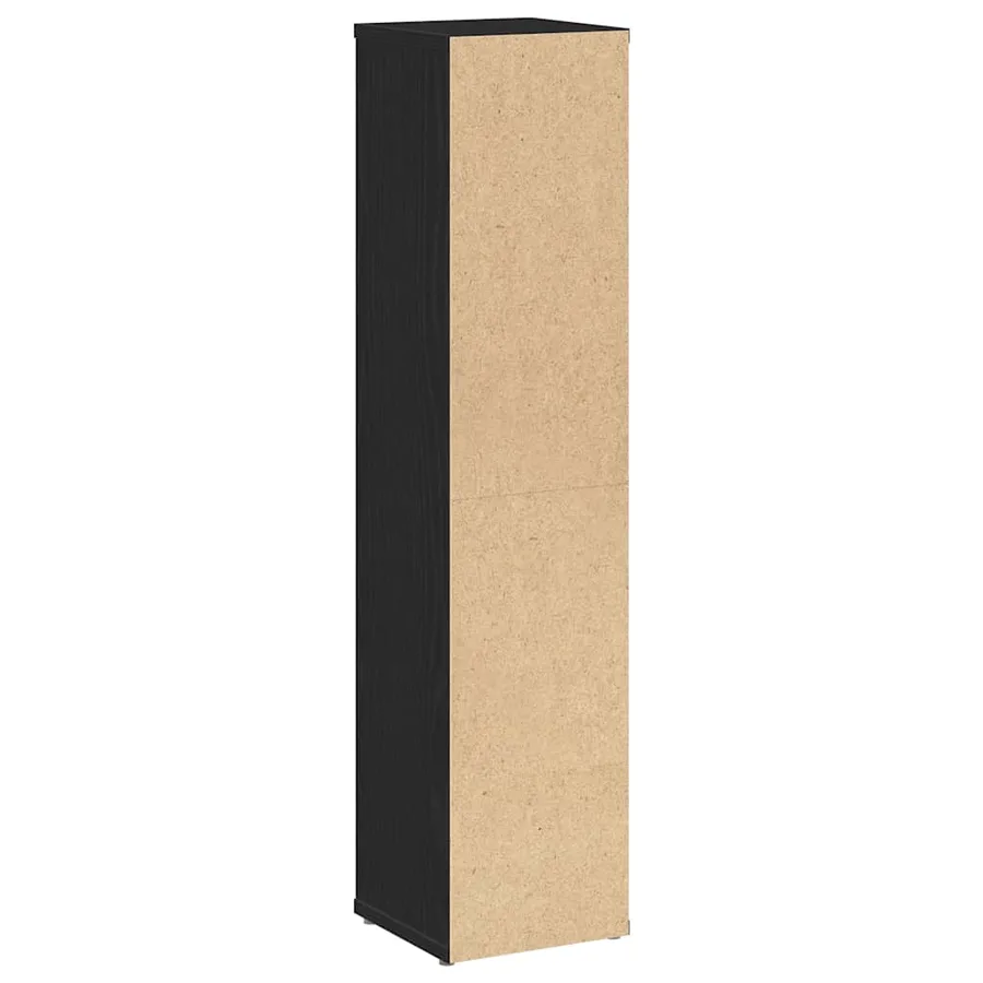 Meuble de salle de bain avec porte-rouleau noir 20,5x20x90 cm - 6