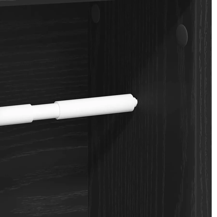 Meuble de salle de bain avec porte-rouleau noir 20,5x20x90 cm - 7